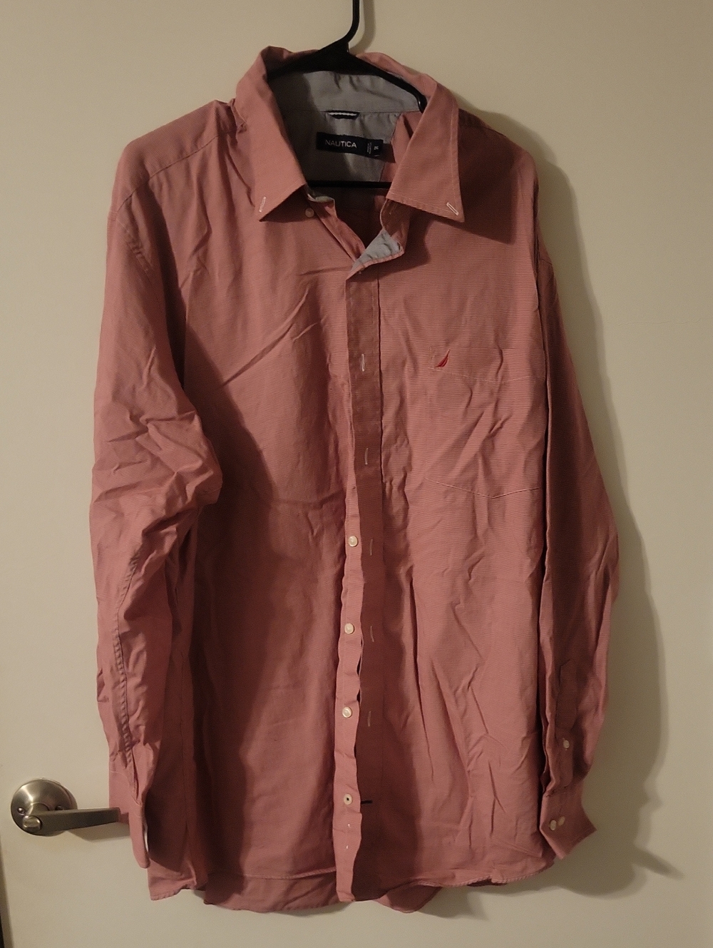Nautica Men's Long-Sleeve Button-Down Shirt in Dusty Rose
